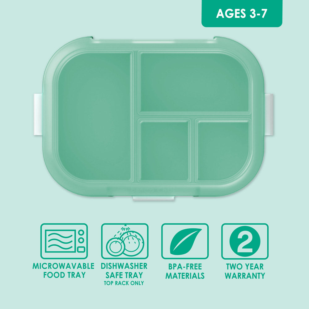 Bentgo® Chill Kids Tray with Transparent Cover - Green/Navy