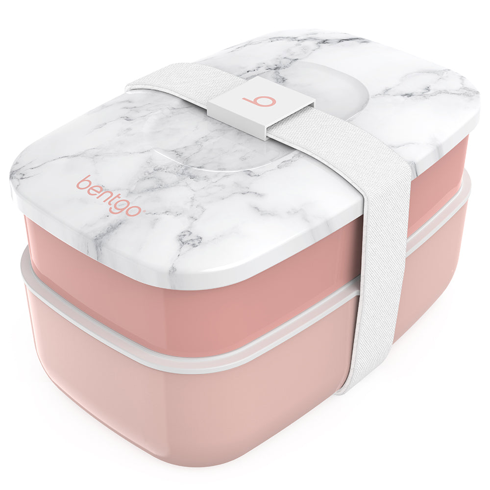 Bentgo Classic Lunch Box & Deluxe Bag | Bento Box & Lunch Bag Blush Marble