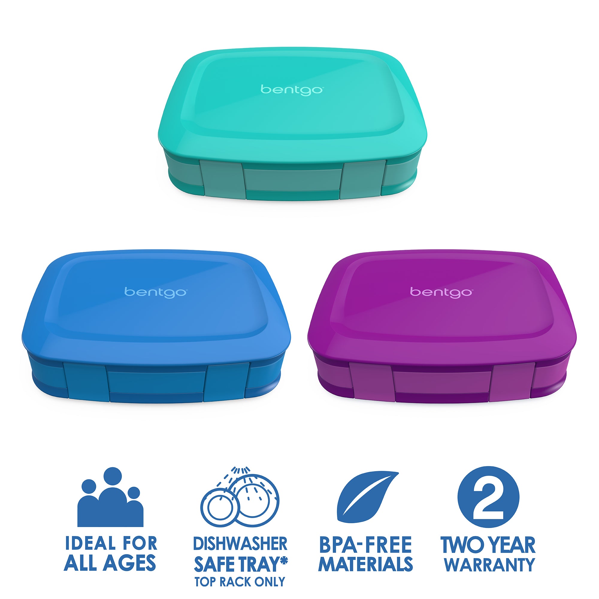 Bentgo Fresh 3pk Reusable 3 Compartment Containers For Prepping