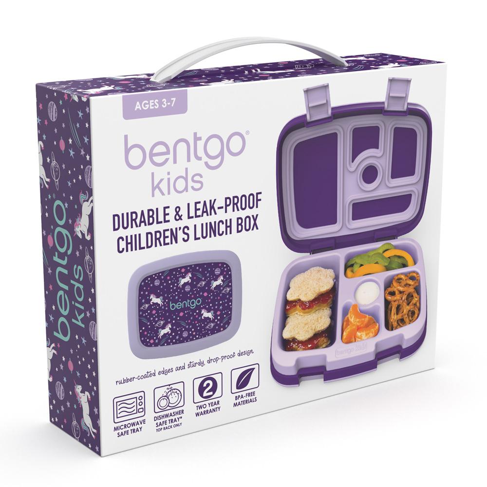 Bentgo Kids Lunch Box Bento-Styled Durable & Leak Proof Unicorn Purple Ages  3-7