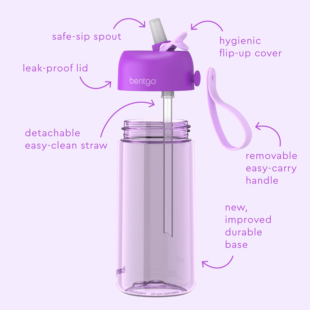 (Blue) - Kids Stainless Steel Water Bottle - Leak Proof with Flip Top Sports Cap & Straw - Toddler Child Friendly Cup