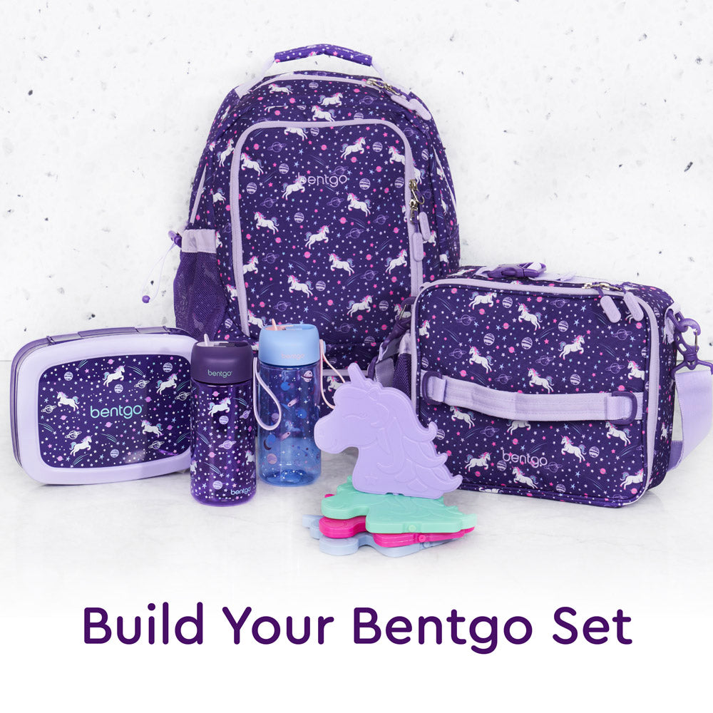 Bentgo Kids Prints Lunch Boxes & Water Bottles Unicorn/Galaxy