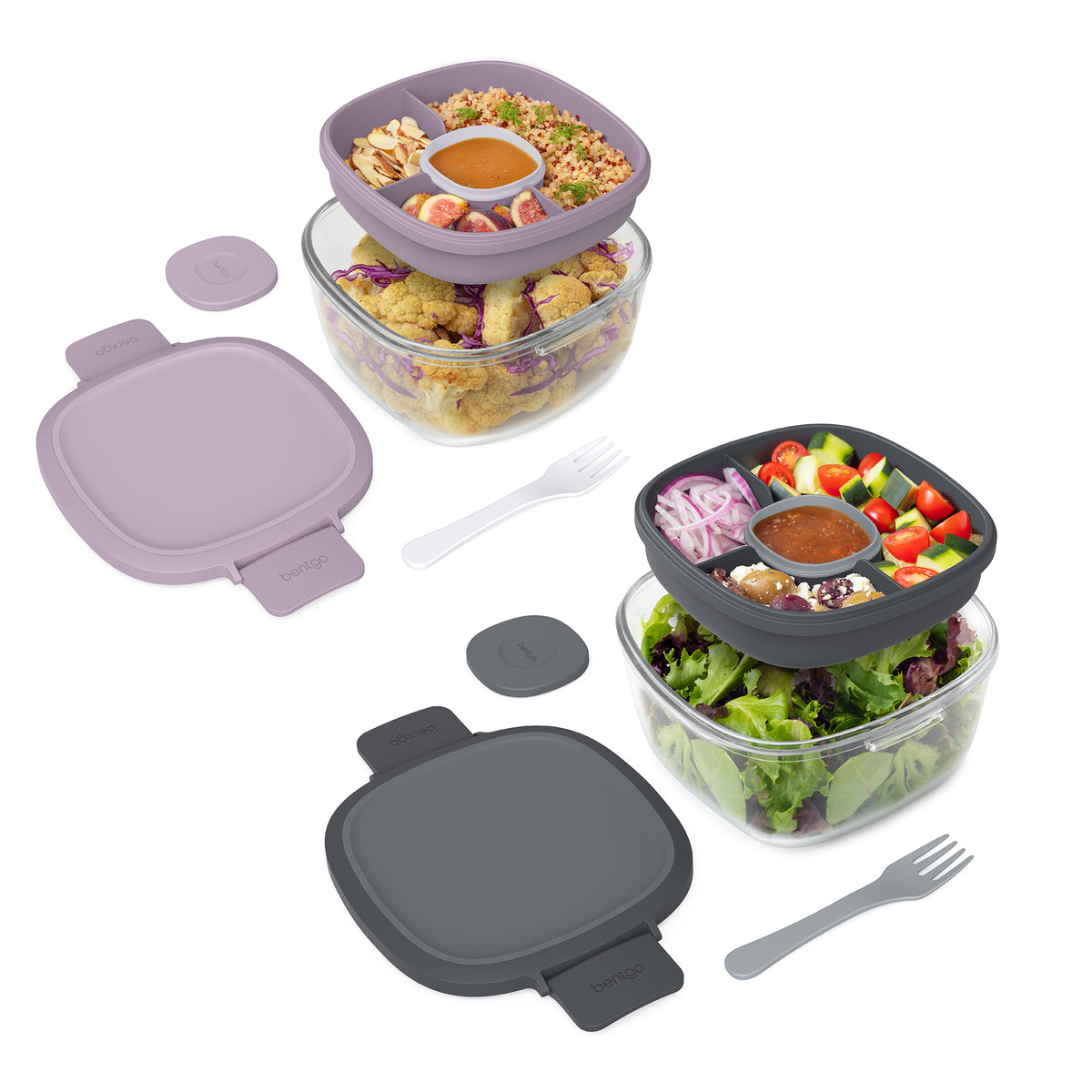 Bentgo® Glass Salad Container 2Pack Glass Salad Bowls