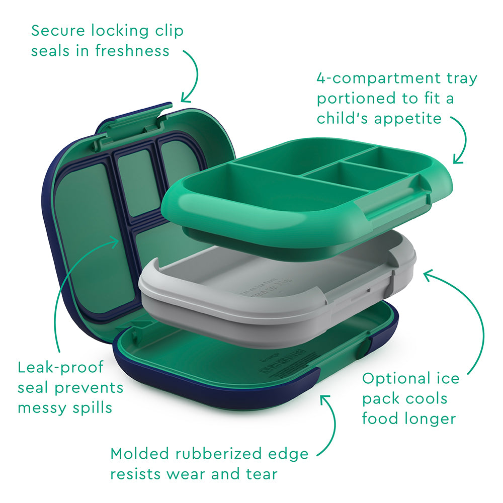 Bentgo Kids Chill Lunch Box (2-Pack) - Green/Navy