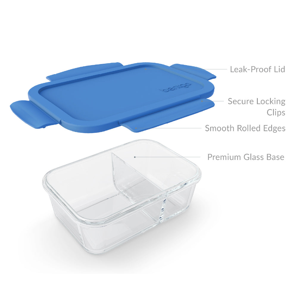 Bentgo Glass Leak-Proof Salad Container, Blue