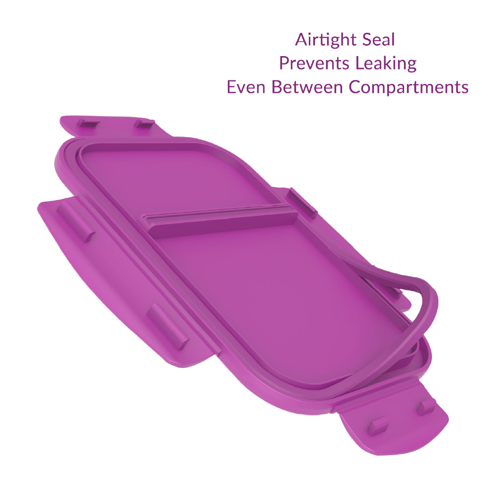 Bentgo 3-Compartment Glass Lunch Container, Purple