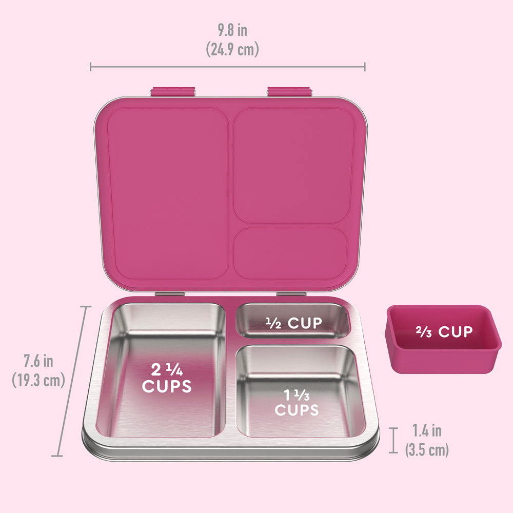 3/4 Compartment Stainless Steel Bento Lunch Box Insulated Bento