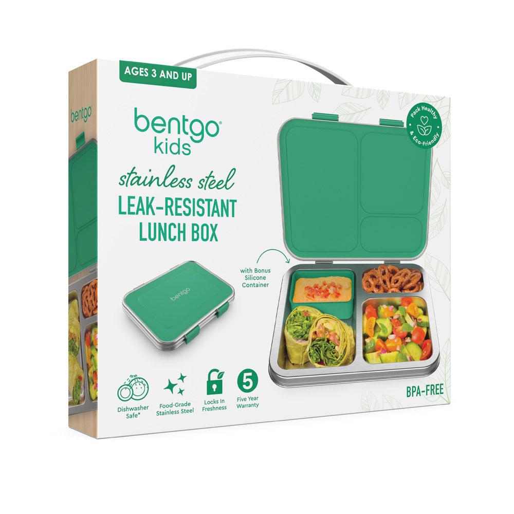 Bentgo Kids Stainless Steel Leak-Resistant Lunch Box - Green