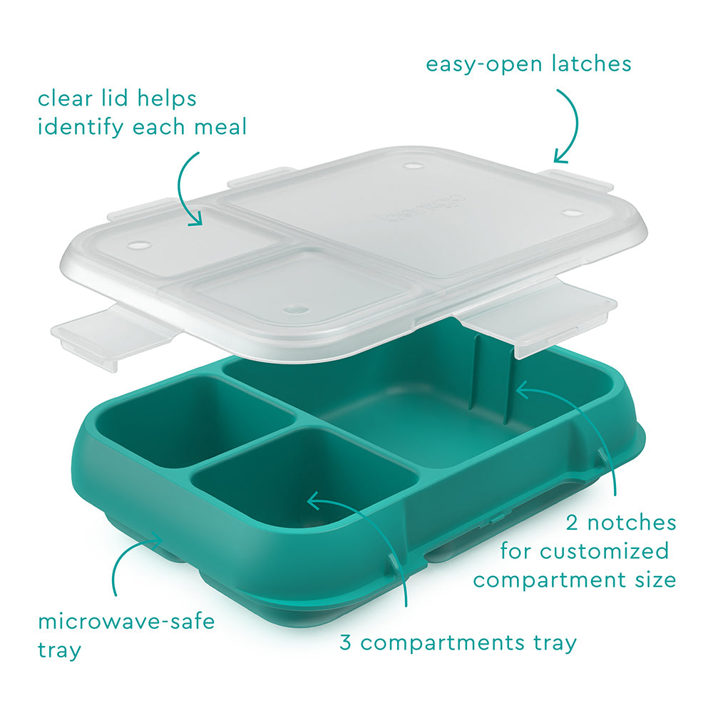 Bentgo® Pop Tray with Transparent Cover - Bright Coral/Teal