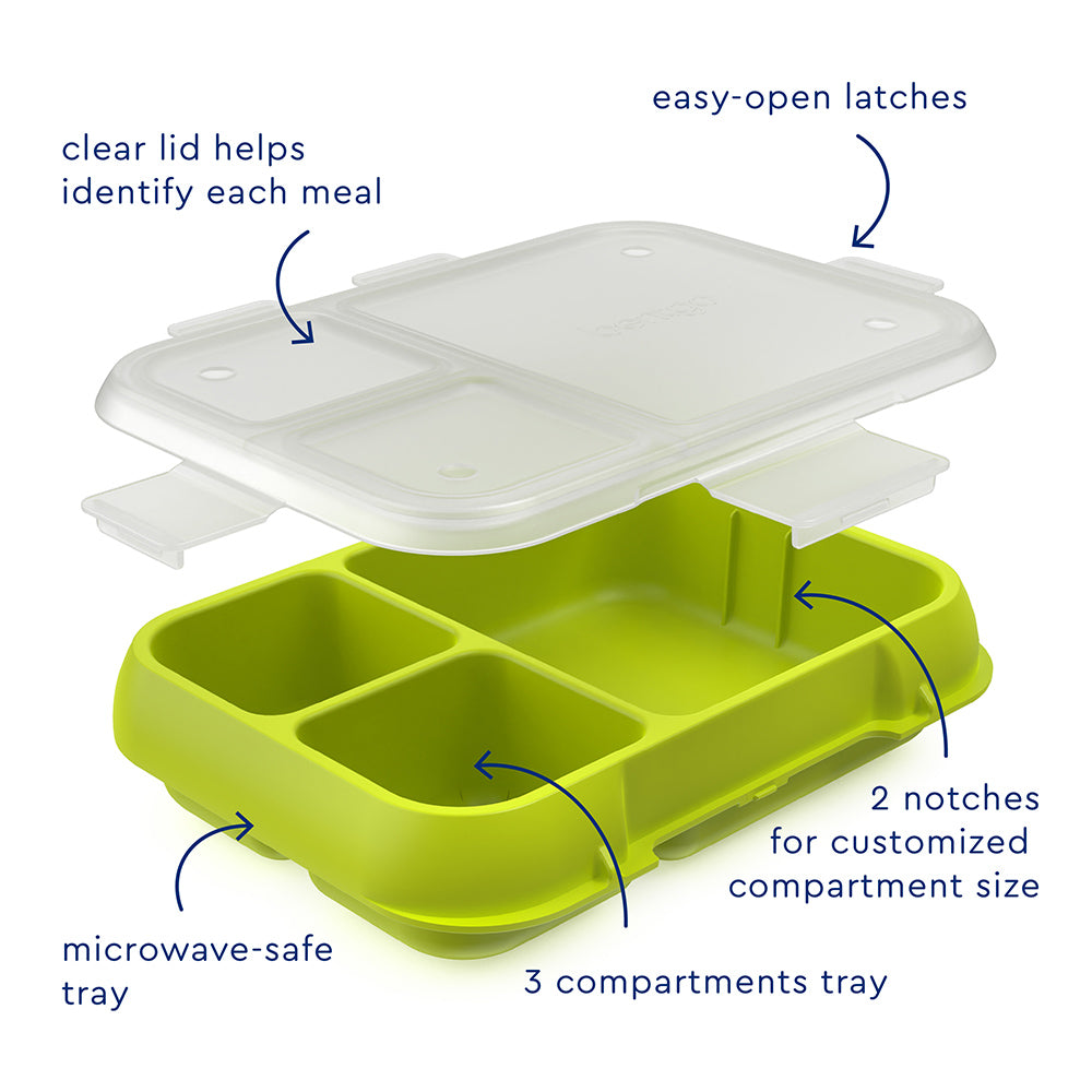 Bentgo® Pop Tray with Transparent Cover - Navy Blue/Chartreuse