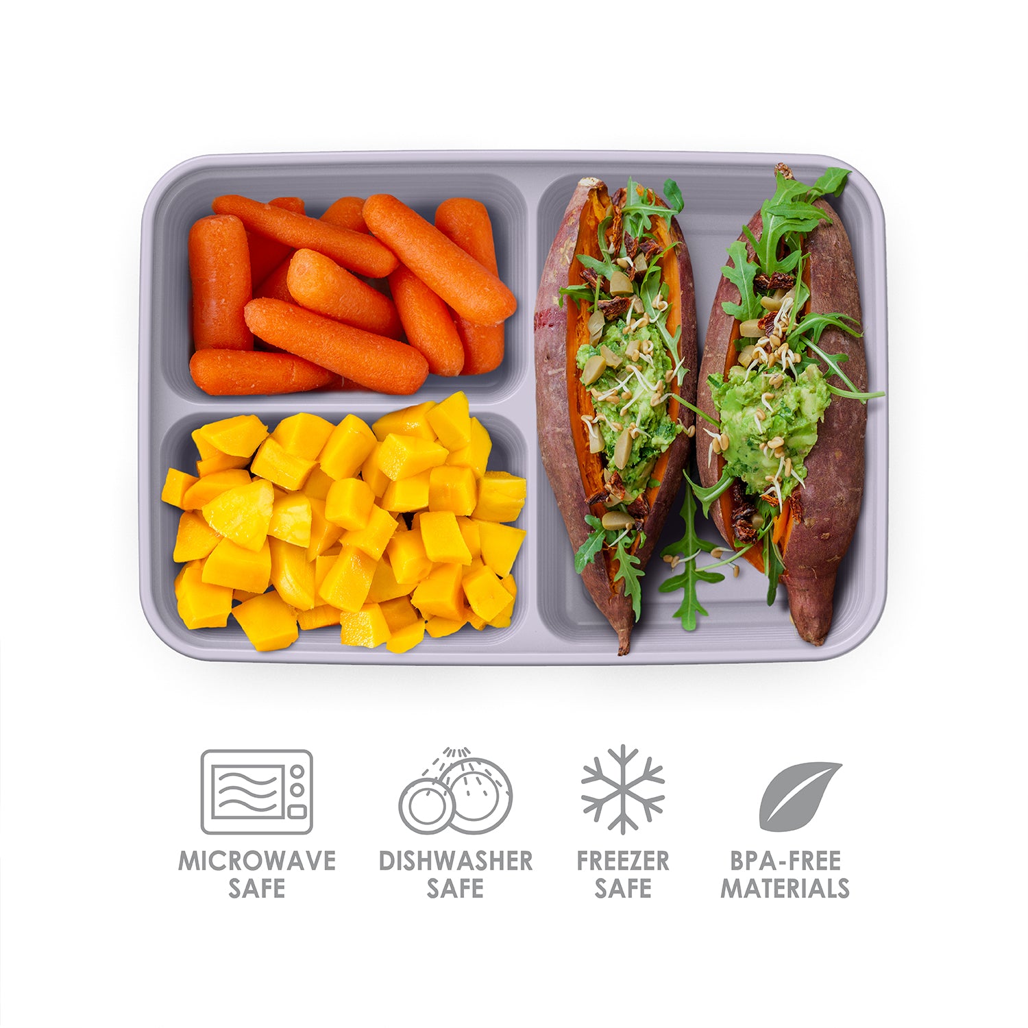 BENTGO MEAL PREP CONTAINERS 3-COMPARTMENT 20 PC. SET BGPRP3-NB