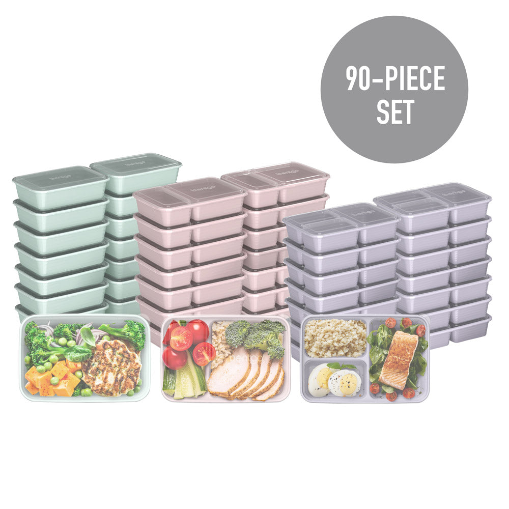 Bentgo Prep Deluxe Bag and Bentgo 60-Piece Meal Prep Container Set - Blush