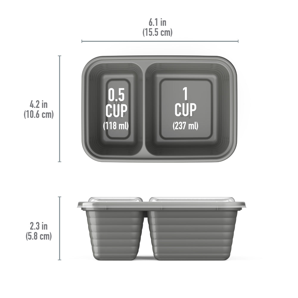 Bentgo® Prep 2-Compartment Snack Containers - Pewter