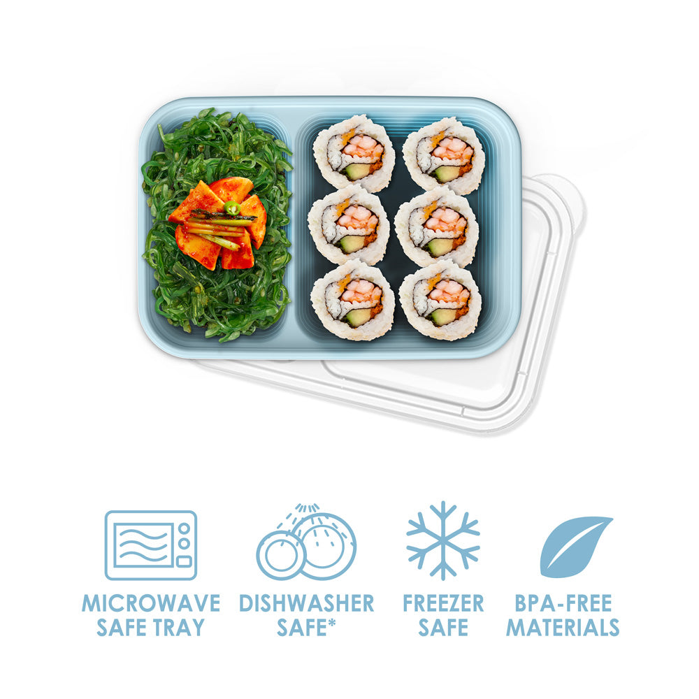 Bentgo Prep 2-Compartment Meal-Prep Containers with Custom-Fit Lids -  Microwaveable, Durable, Reusable, BPA-Free, Freezer and Dishwasher Safe  Food