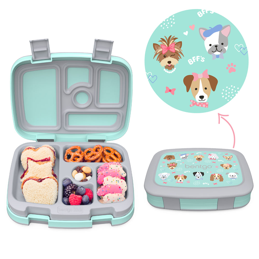 Bentgo Kids' Prints Leakproof, 5 Compartment Bento-Style Lunch Box - Shark