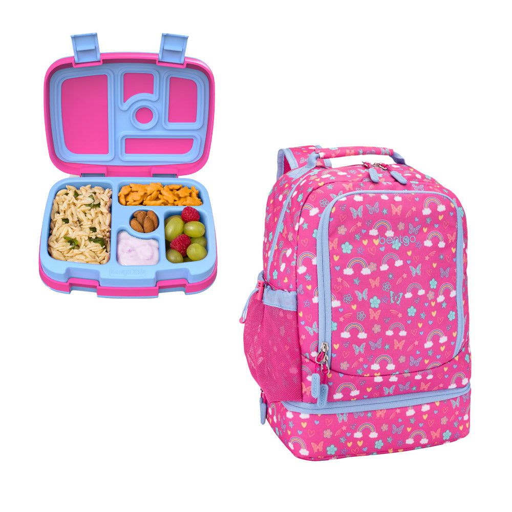 Bentgo Kids Prints Lunch Box & Backpack Rainbows
