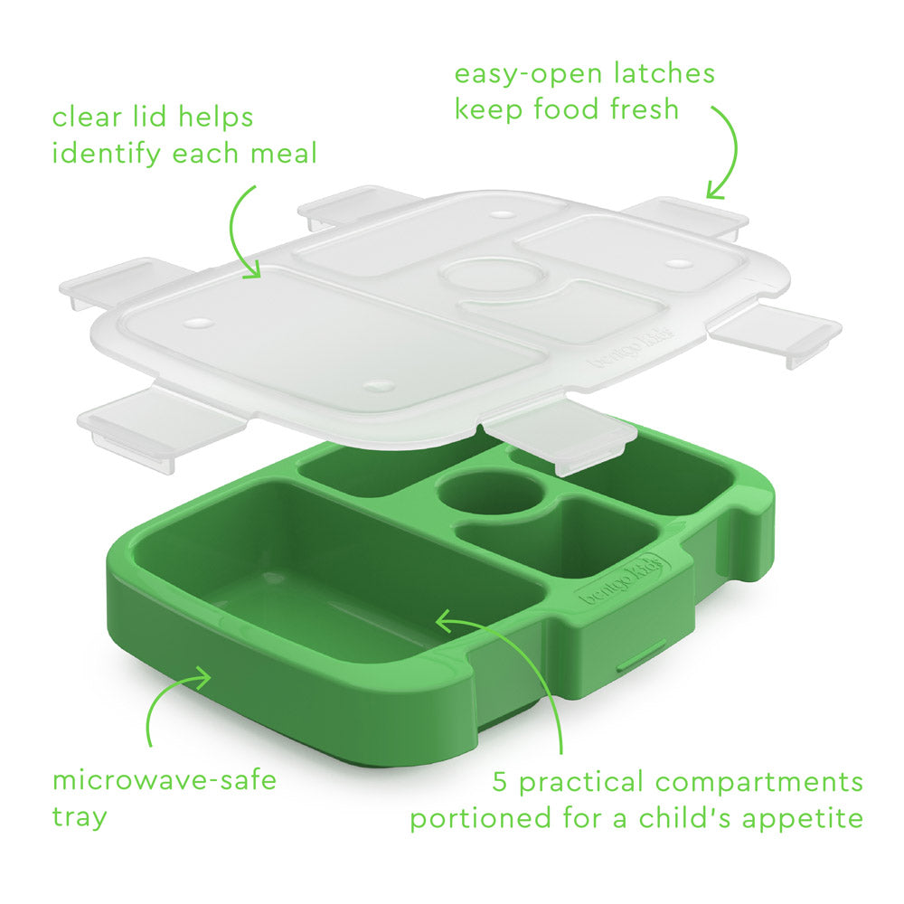 Bentgo Kids Tray with Transparent Cover - Green
