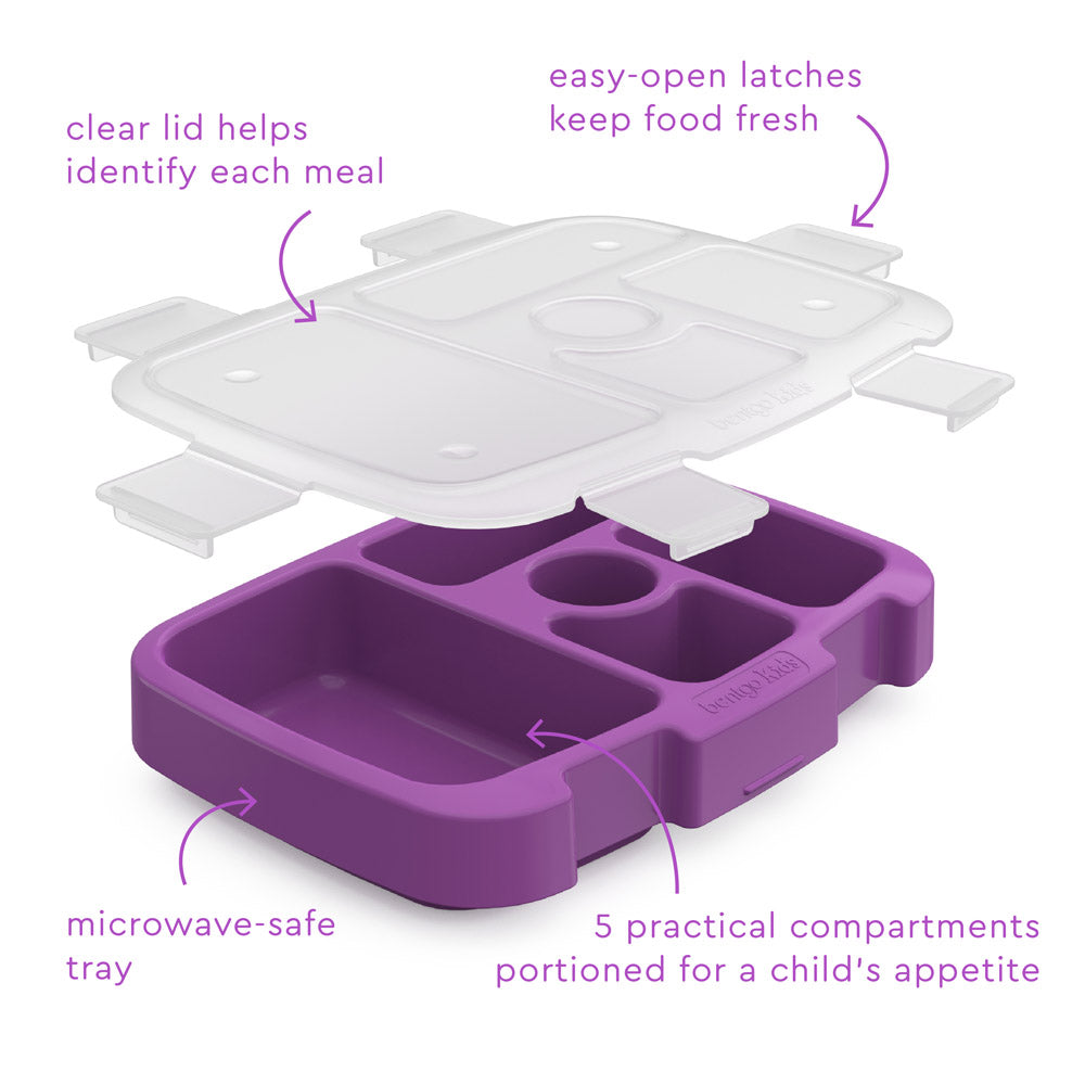 Bentgo Kids Tray with Transparent Cover - Purple