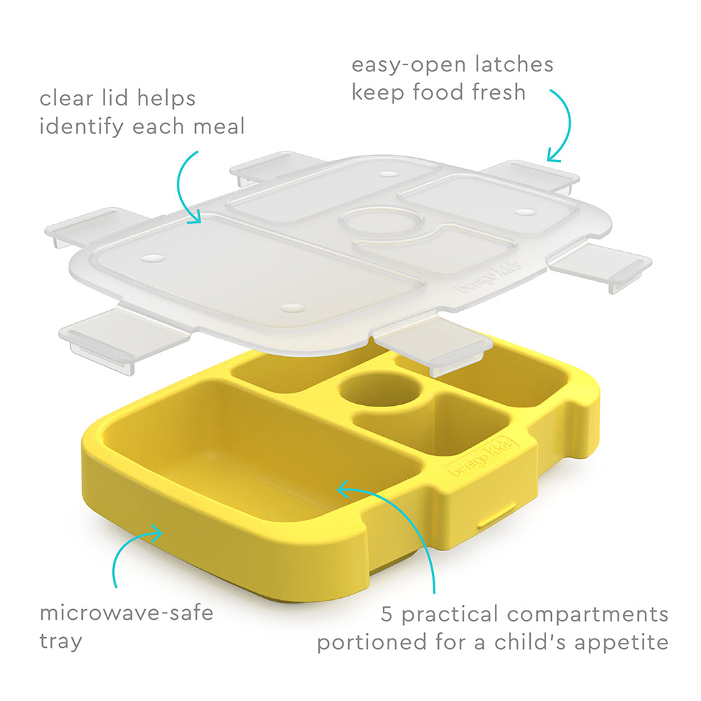 Bentgo Kids Prints Tray with Transparent Cover - Construction Trucks