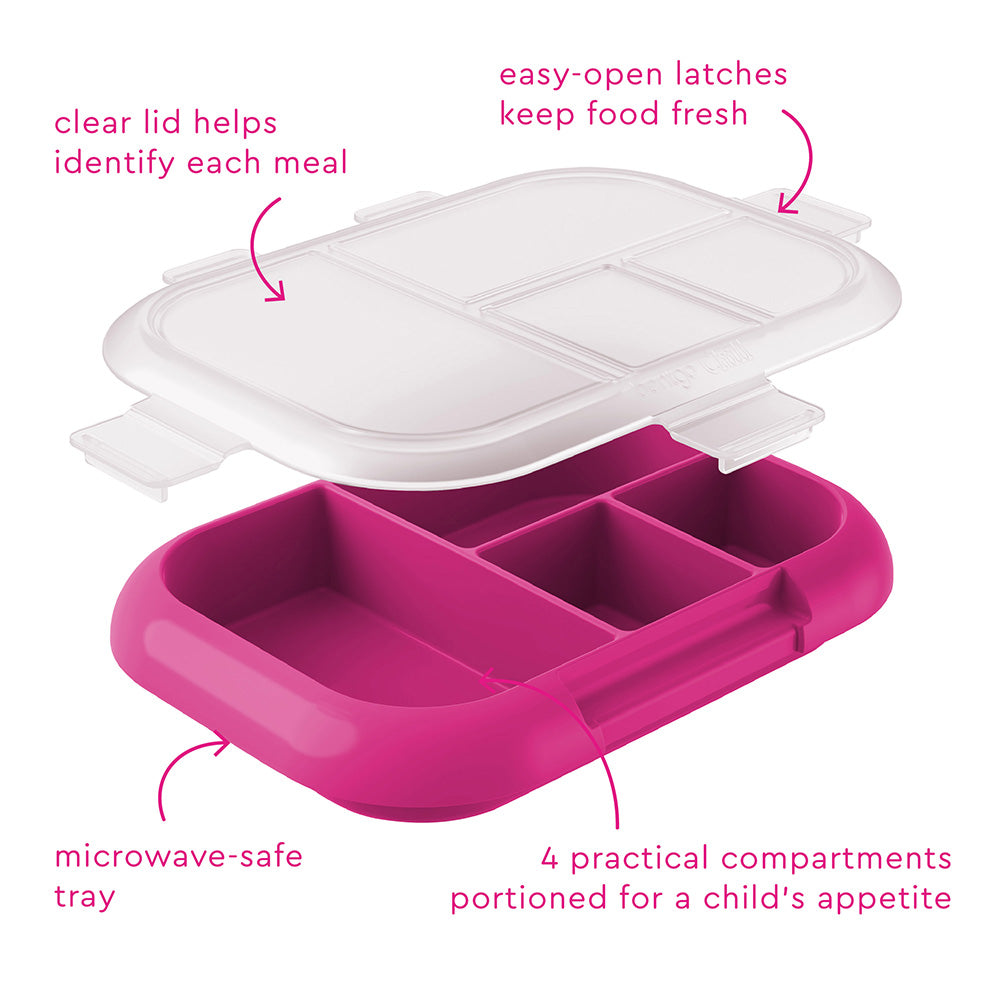 Clear Bento Box 4 Compartment with Lid