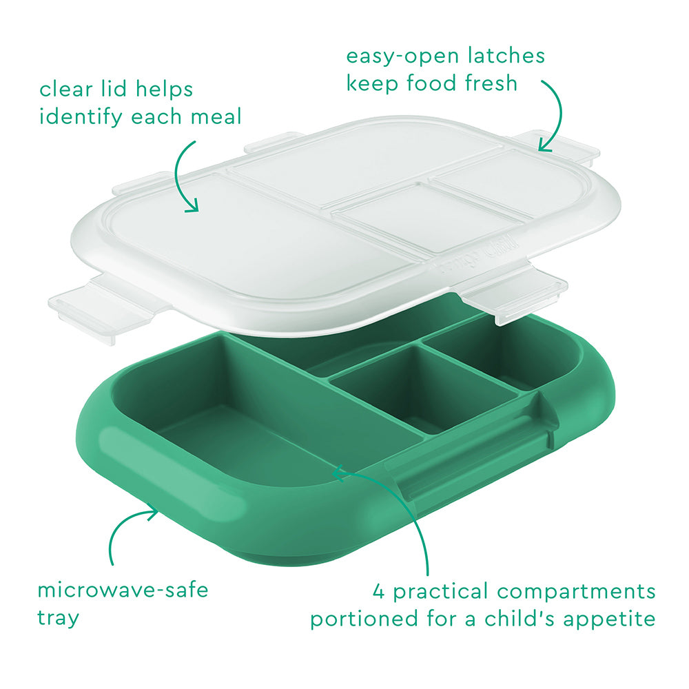 Bentgo® Chill Kids Tray with Transparent Cover - Green/Navy