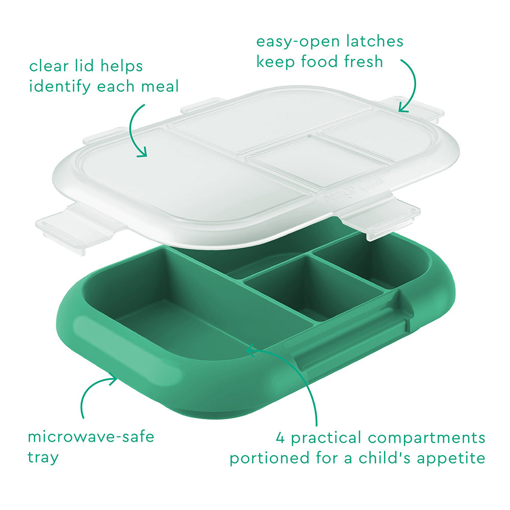 Bentgo Kids Chill Tray with Transparent Cover - Green/Navy
