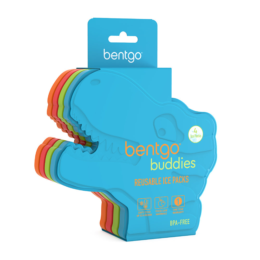 Bentgo Buddies Reusable Ice Packs - Slim Ice Packs for Lunch Boxes, Lunch Bags and Coolers - Multicolored  (Dinosaur)