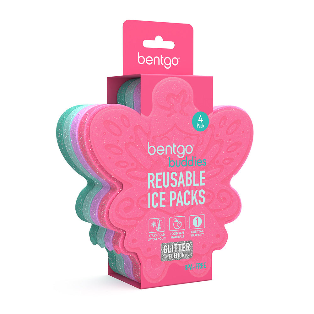 Bentgo Buddies Reusable Ice Packs - Slim Ice Packs for Lunch Boxes, Lunch Bags, and Coolers - Multicolored 4-Pack (Planet)