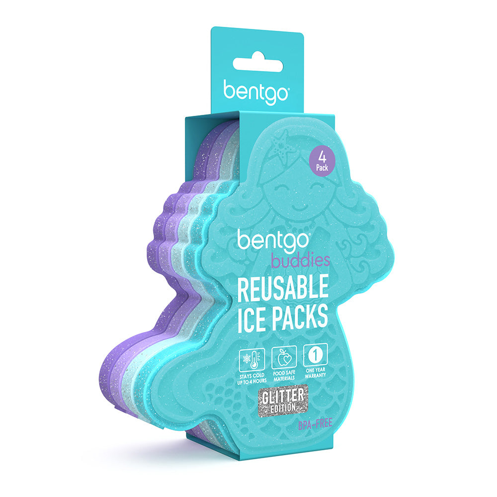 Bentgo Buddies Reusable Ice Packs - Slim Ice Packs for Lunch Boxes, Lunch Bags, and Coolers - Multicolored 4-Pack (Planet)