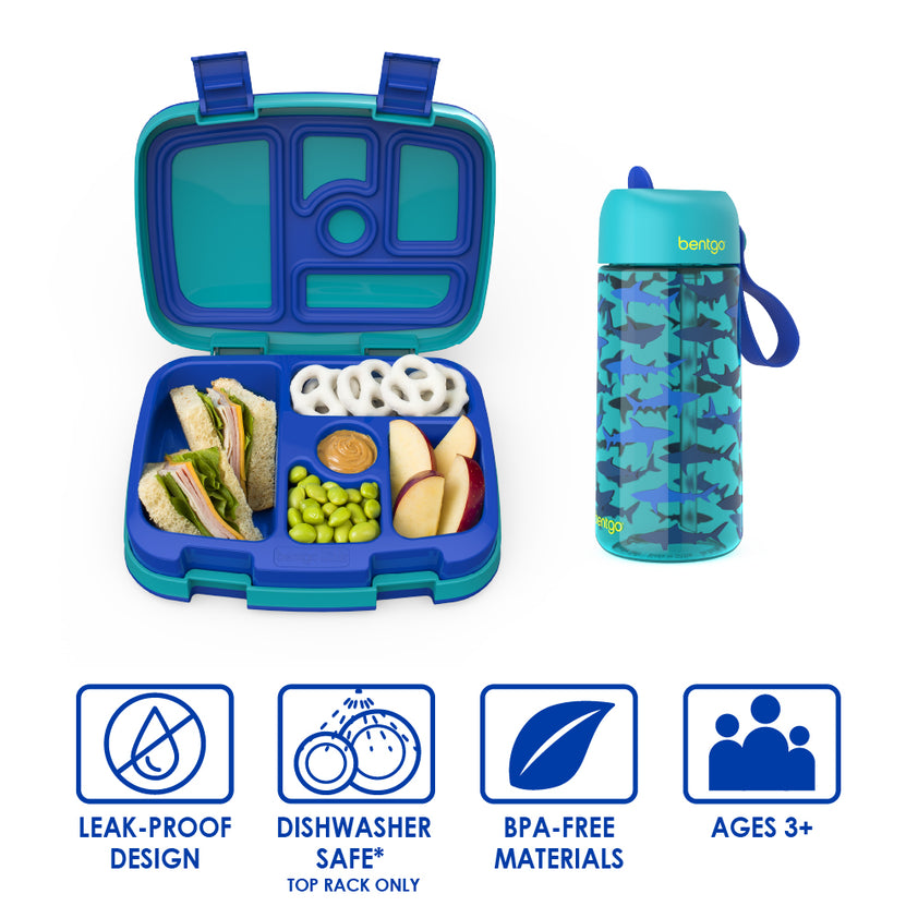 Bentgo® Kids Prints Lunch Boxes & Water Bottles Lunch Set